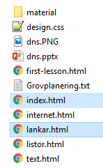 Bild som visar att filerna ligger i samma mapp